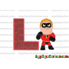 Bob Parr The Incredibles Applique Embroidery Design With Alphabet L
