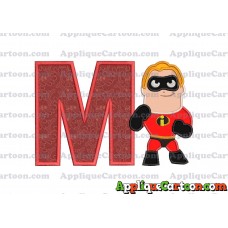 Bob Parr The Incredibles Applique Embroidery Design With Alphabet M