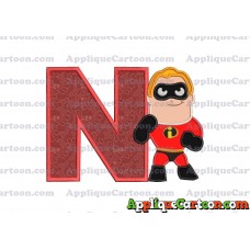 Bob Parr The Incredibles Applique Embroidery Design With Alphabet N