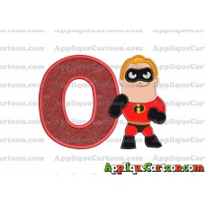 Bob Parr The Incredibles Applique Embroidery Design With Alphabet O