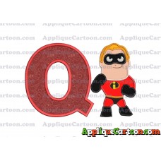 Bob Parr The Incredibles Applique Embroidery Design With Alphabet Q