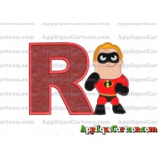 Bob Parr The Incredibles Applique Embroidery Design With Alphabet R