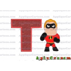 Bob Parr The Incredibles Applique Embroidery Design With Alphabet T