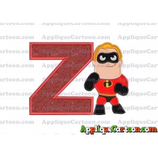 Bob Parr The Incredibles Applique Embroidery Design With Alphabet Z