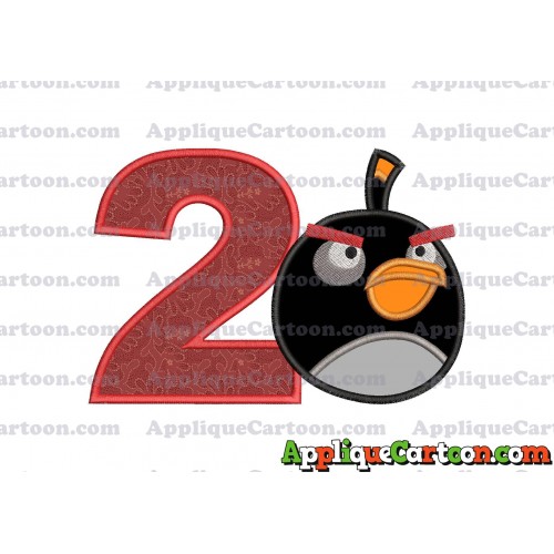 Bomb Angry Birds Applique Embroidery Design Birthday Number 2