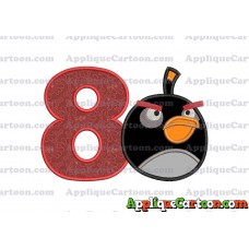 Bomb Angry Birds Applique Embroidery Design Birthday Number 8