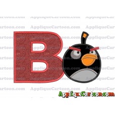 Bomb Angry Birds Applique Embroidery Design With Alphabet B