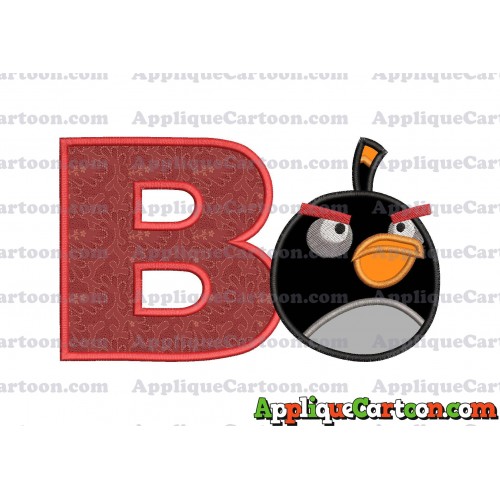 Bomb Angry Birds Applique Embroidery Design With Alphabet B