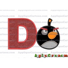 Bomb Angry Birds Applique Embroidery Design With Alphabet D