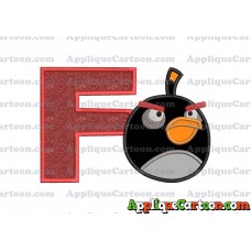 Bomb Angry Birds Applique Embroidery Design With Alphabet F