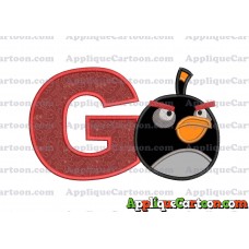 Bomb Angry Birds Applique Embroidery Design With Alphabet G