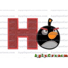 Bomb Angry Birds Applique Embroidery Design With Alphabet H