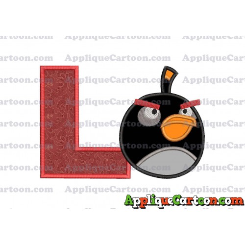 Bomb Angry Birds Applique Embroidery Design With Alphabet L