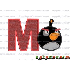 Bomb Angry Birds Applique Embroidery Design With Alphabet M