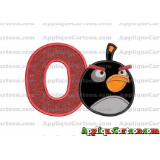 Bomb Angry Birds Applique Embroidery Design With Alphabet O
