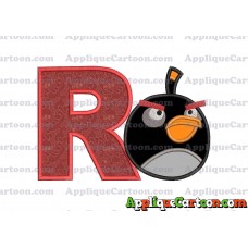 Bomb Angry Birds Applique Embroidery Design With Alphabet R