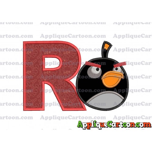 Bomb Angry Birds Applique Embroidery Design With Alphabet R