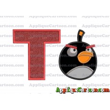 Bomb Angry Birds Applique Embroidery Design With Alphabet T
