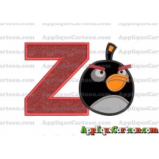 Bomb Angry Birds Applique Embroidery Design With Alphabet Z