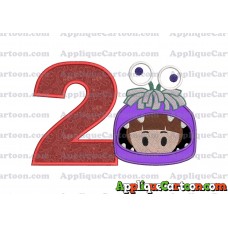 Boo Monsters Inc Emoji Applique Embroidery Design Birthday Number 2