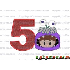Boo Monsters Inc Emoji Applique Embroidery Design Birthday Number 5
