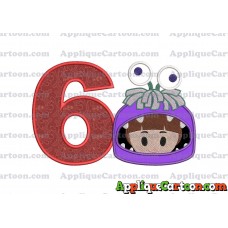 Boo Monsters Inc Emoji Applique Embroidery Design Birthday Number 6