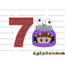 Boo Monsters Inc Emoji Applique Embroidery Design Birthday Number 7