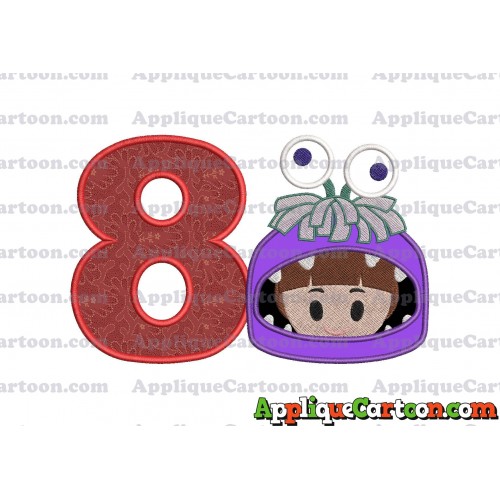 Boo Monsters Inc Emoji Applique Embroidery Design Birthday Number 8