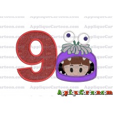 Boo Monsters Inc Emoji Applique Embroidery Design Birthday Number 9