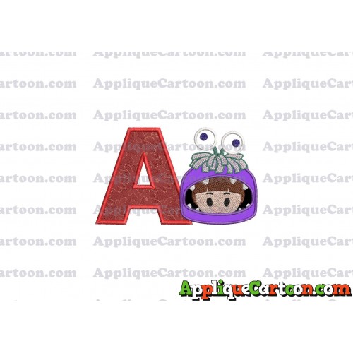 Boo Monsters Inc Emoji Applique Embroidery Design With Alphabet A