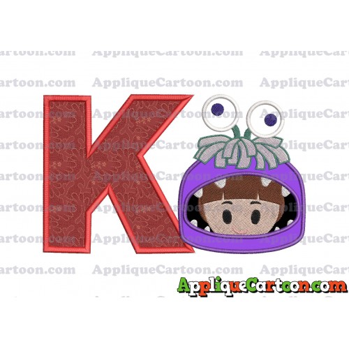 Boo Monsters Inc Emoji Applique Embroidery Design With Alphabet K