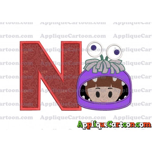Boo Monsters Inc Emoji Applique Embroidery Design With Alphabet N