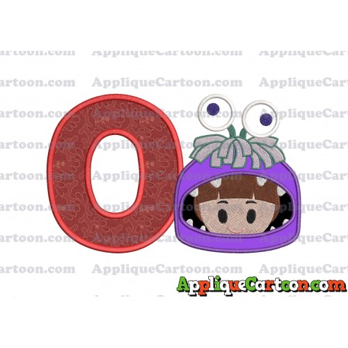 Boo Monsters Inc Emoji Applique Embroidery Design With Alphabet O