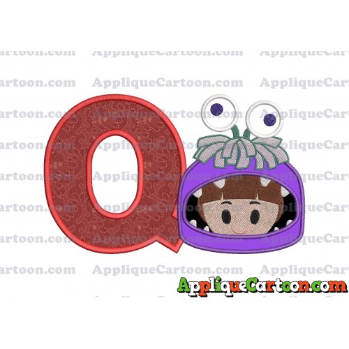 Boo Monsters Inc Emoji Applique Embroidery Design With Alphabet Q