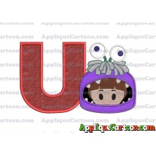 Boo Monsters Inc Emoji Applique Embroidery Design With Alphabet U