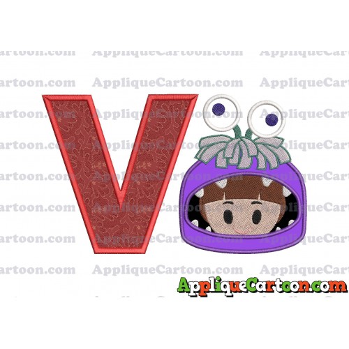 Boo Monsters Inc Emoji Applique Embroidery Design With Alphabet V