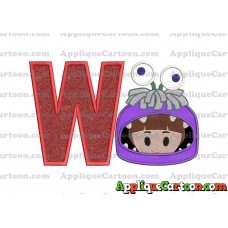 Boo Monsters Inc Emoji Applique Embroidery Design With Alphabet W