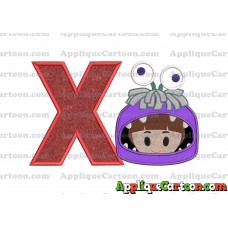 Boo Monsters Inc Emoji Applique Embroidery Design With Alphabet X