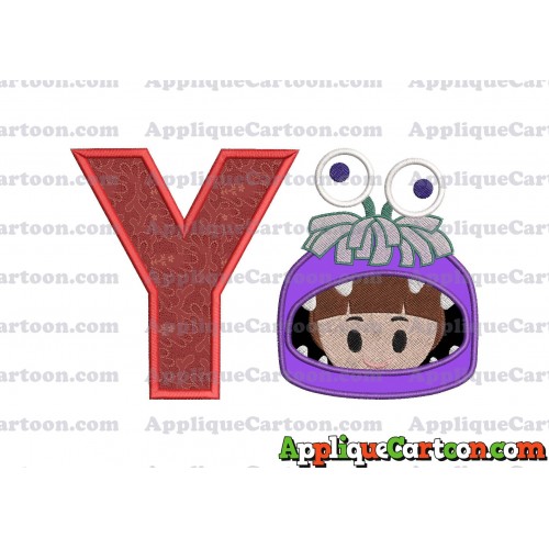Boo Monsters Inc Emoji Applique Embroidery Design With Alphabet Y