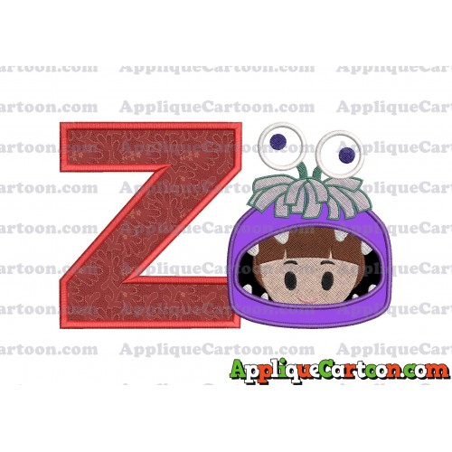 Boo Monsters Inc Emoji Applique Embroidery Design With Alphabet Z