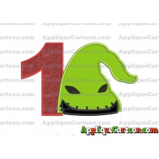 Boogie Man Head Applique Embroidery Design Birthday Number 1