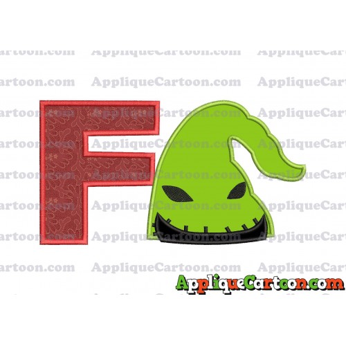 Boogie Man Head Applique Embroidery Design With Alphabet F