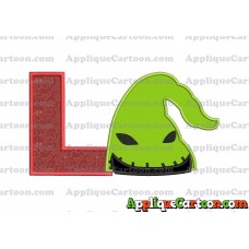 Boogie Man Head Applique Embroidery Design With Alphabet L