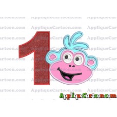 Boots Dora Applique Embroidery Design Birthday Number 1