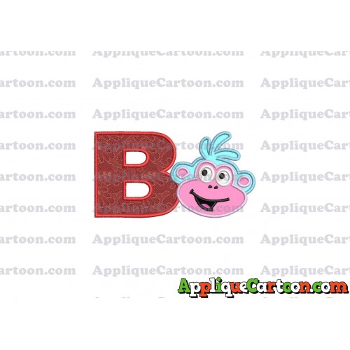 Boots Dora Applique Embroidery Design With Alphabet B