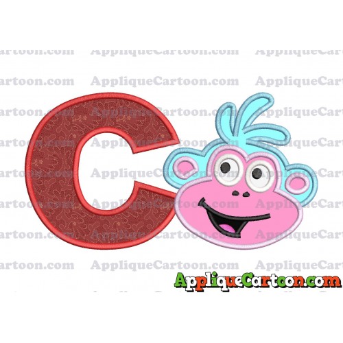 Boots Dora Applique Embroidery Design With Alphabet C