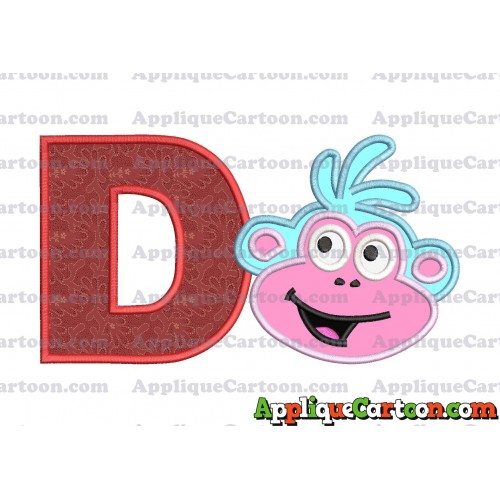 Boots Dora Applique Embroidery Design With Alphabet D