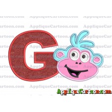 Boots Dora Applique Embroidery Design With Alphabet G