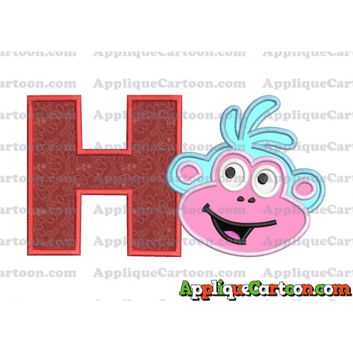 Boots Dora Applique Embroidery Design With Alphabet H