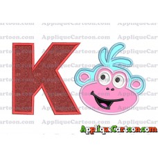Boots Dora Applique Embroidery Design With Alphabet K